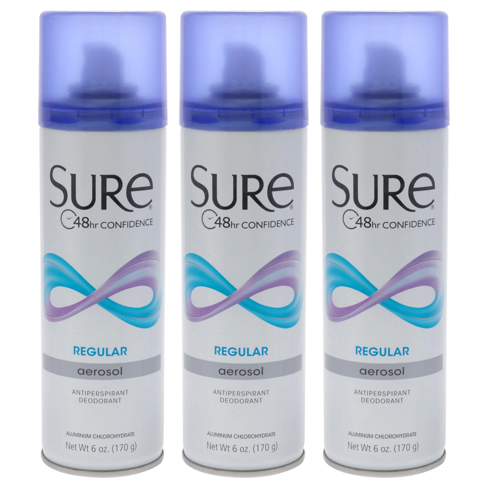 Sure fragancia regular en aerosol, botella visible y protección antiolor todo el día