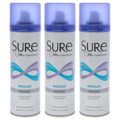 Sure fragancia regular en aerosol, botella visible y protección antiolor todo el día