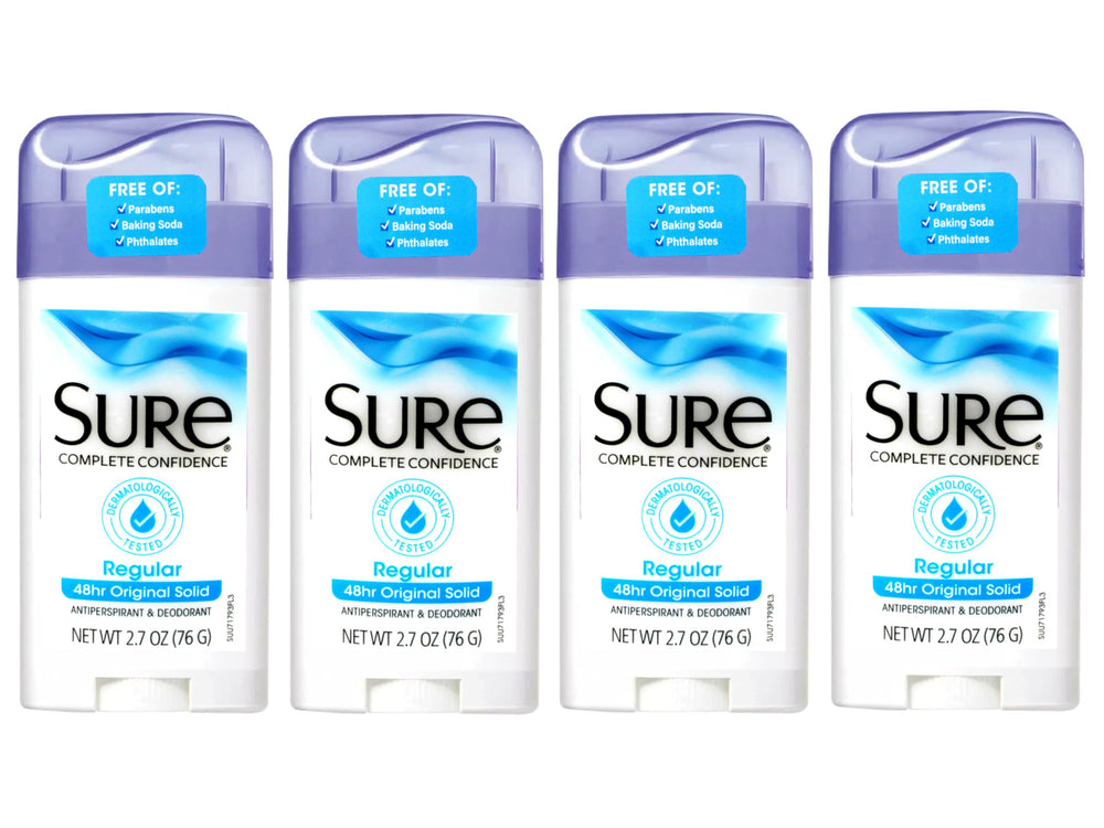Sure Original Solid Antiperspirant uso diario para mujeres y hombres con aroma fresco.