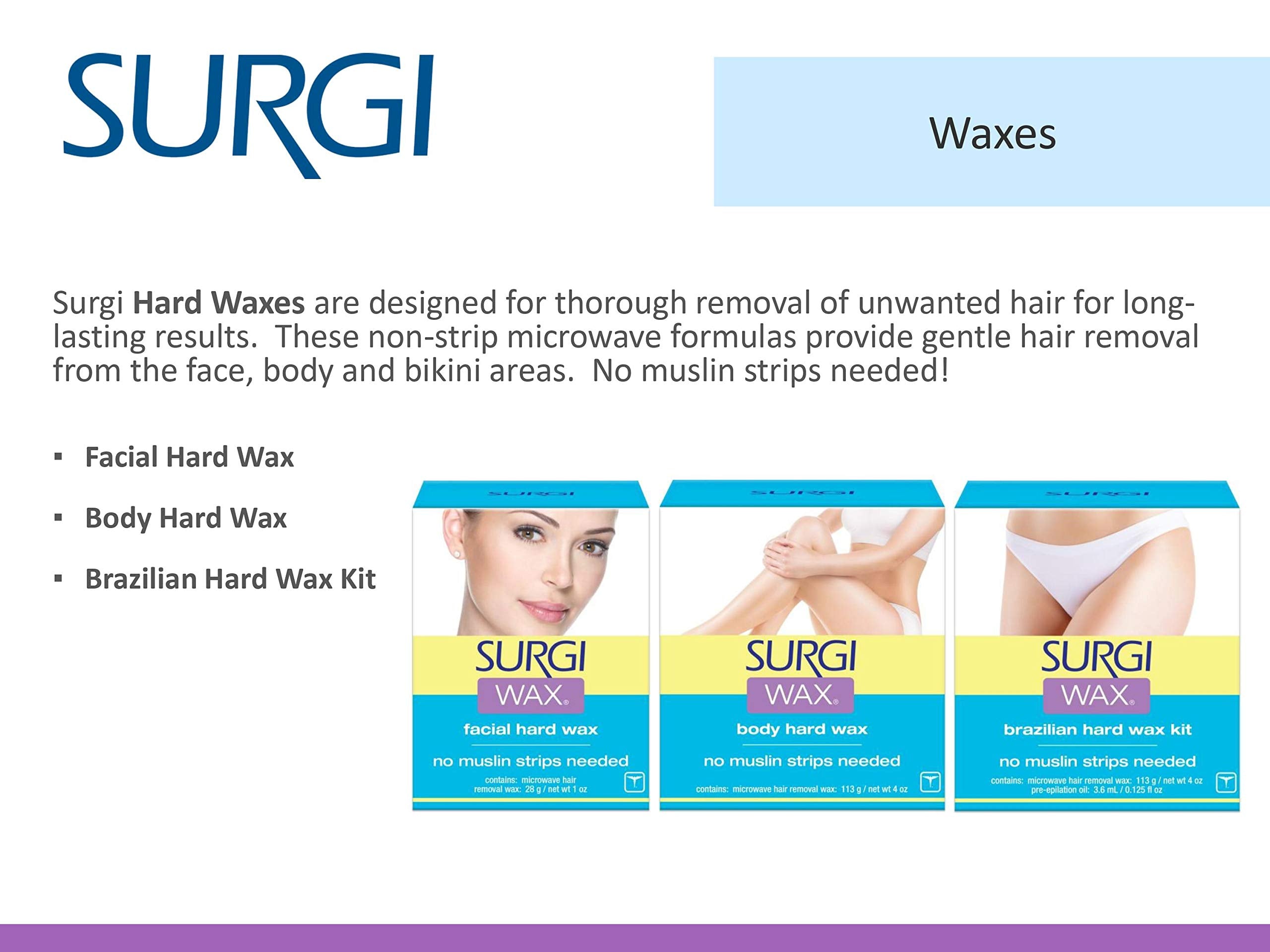 Surgiwax confianza de marca médica para depilación segura