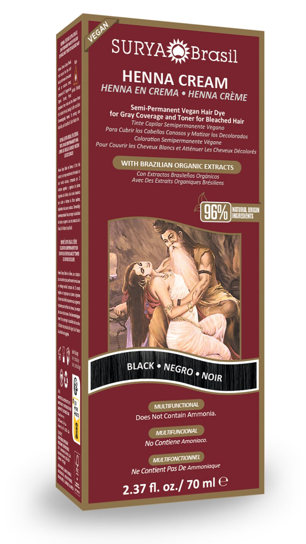 Surya Brasil Crema de Henna cubre canas con color natural.