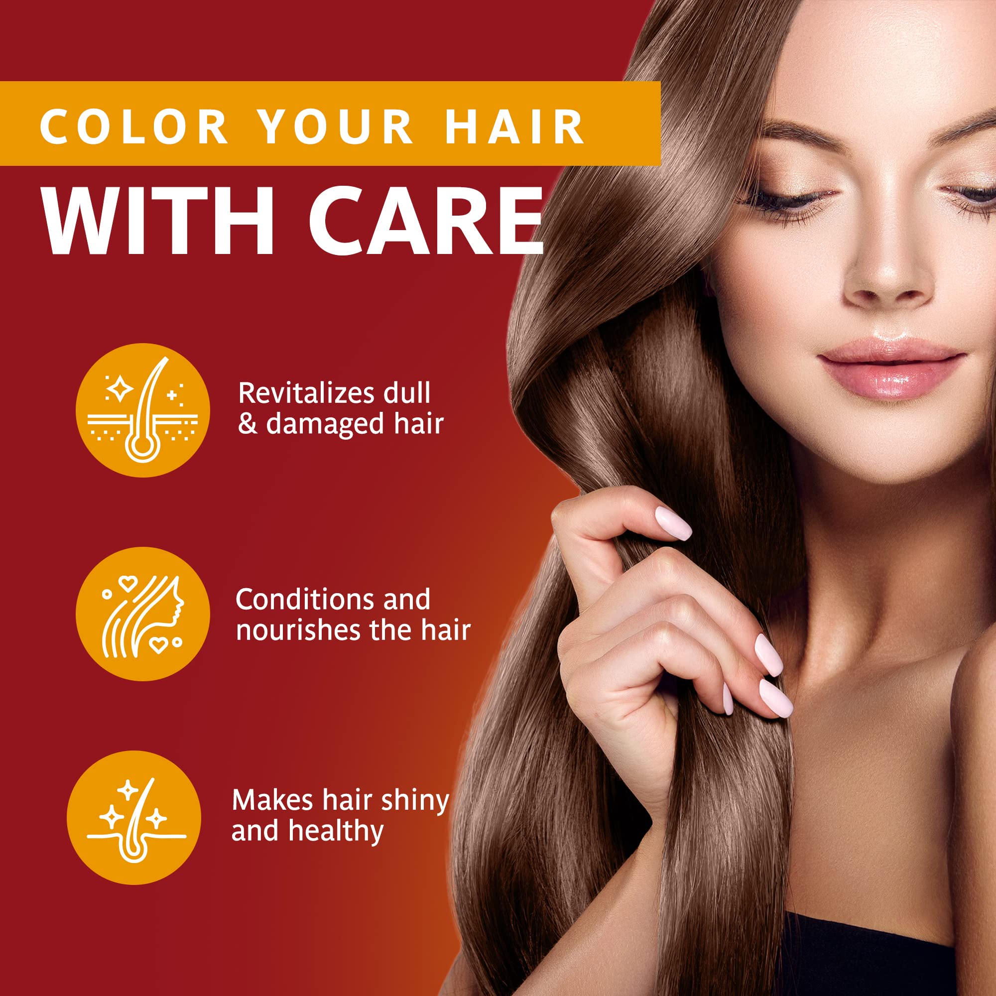 Aplicación de Surya Brasil Henna Cream en cabello para cobertura natural.