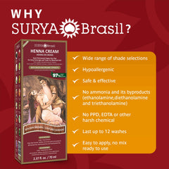 Surya Brasil Henna Cream - aplicación manual: tono dorado marrón para cabello natural y tratado