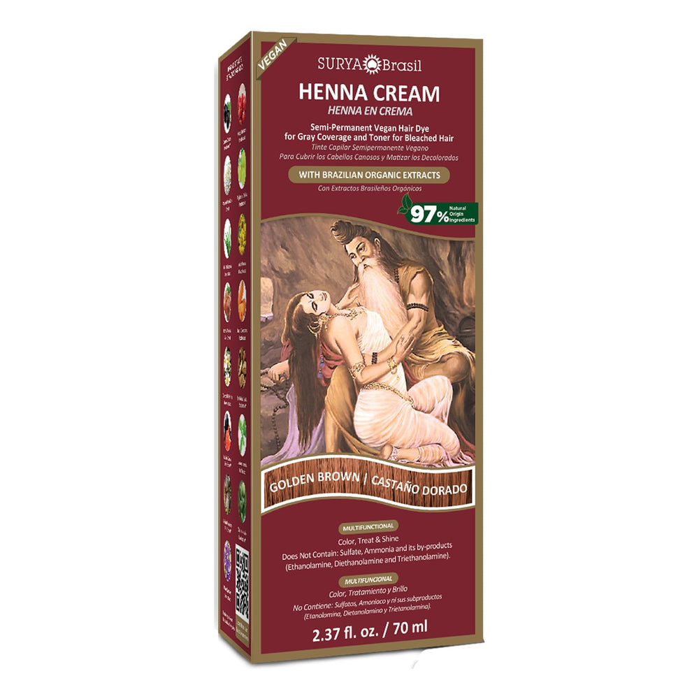 Surya Brasil Henna Cream - bote: color suave y cobertura de canas sin irritación