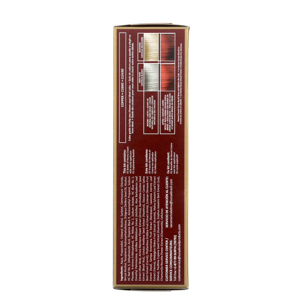 Surya Brasil Henna Crema Cobre, muestra de color cobre para ver tono.