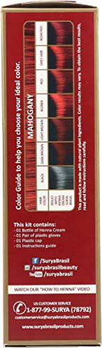 Surya Brasil crema de henna caoba, rutina capilar suave para cabello con color