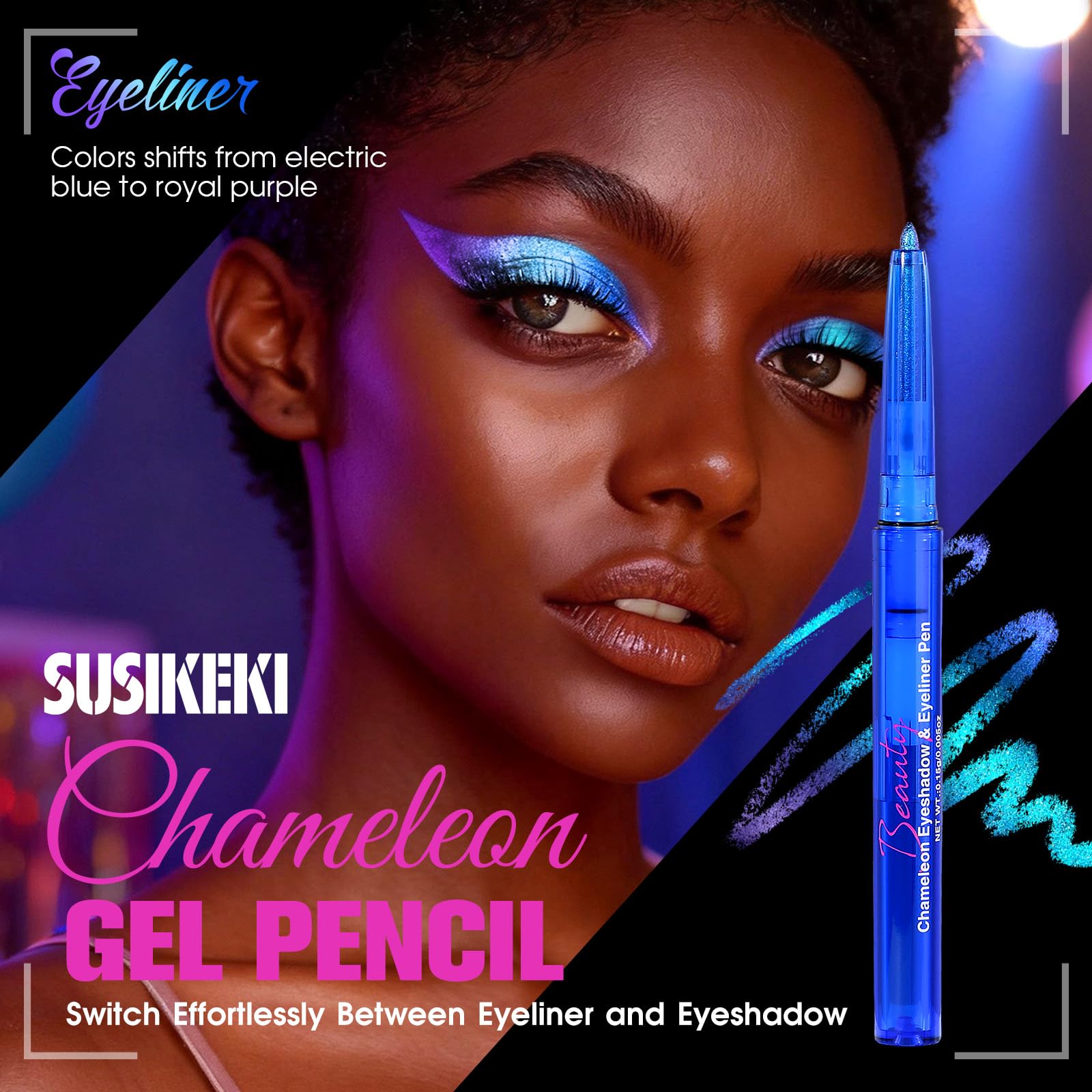 SUSIKEKI brillo metalico duocromo azul-purpura para efecto deslumbrante