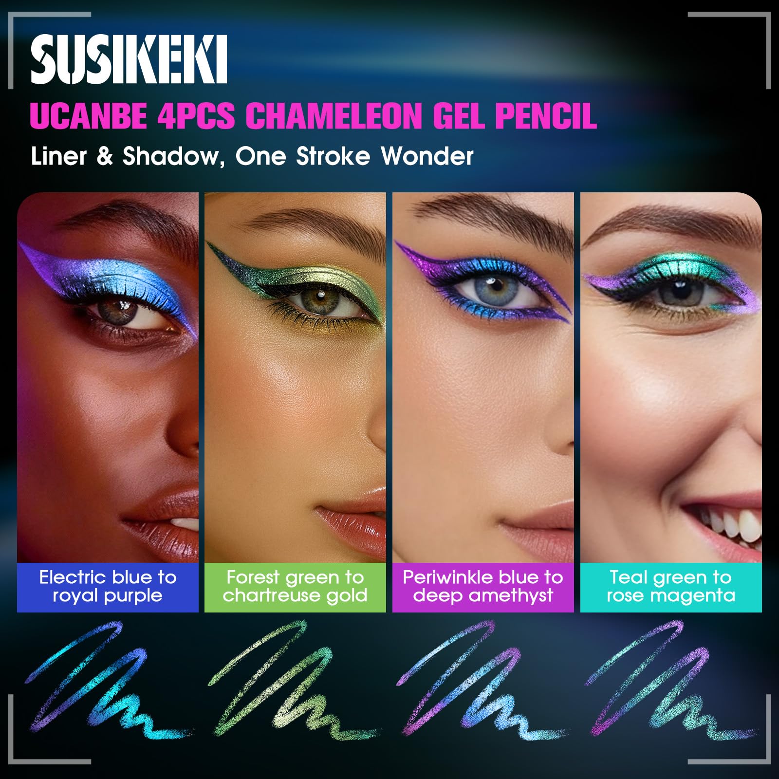 SUSIKEKI delineador gel: destellos metalicos para look dramatica.