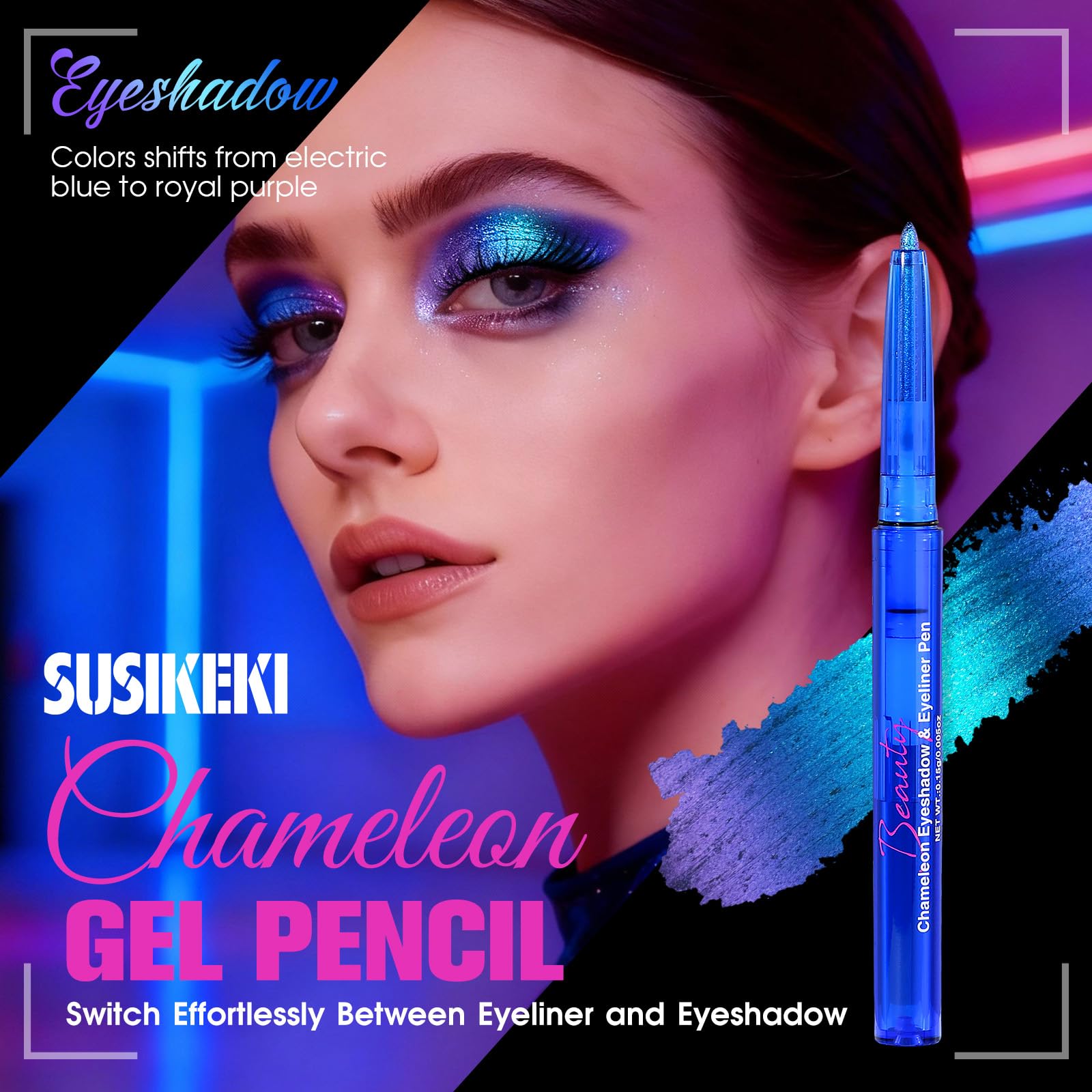 SUSIKEKI duocromo azul electrico cambio de color según la luz