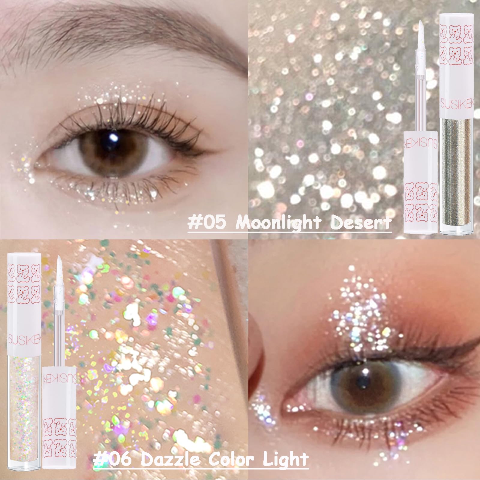 SUSIKEKI color Deslumbrante para acentos brillantes en las pestañas.