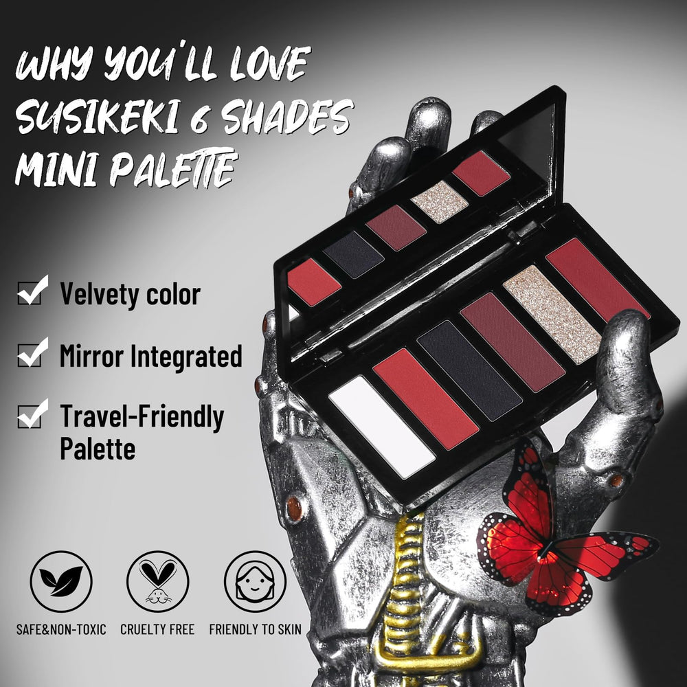 SUSIKEKI sombra roja mate para delineados nítidos y transiciones suaves.