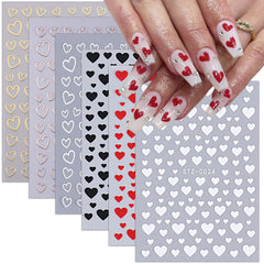 Sutaozhi Corazones 3D para uñas, pegatinas autoadhesivas, detalle glam para uñas.