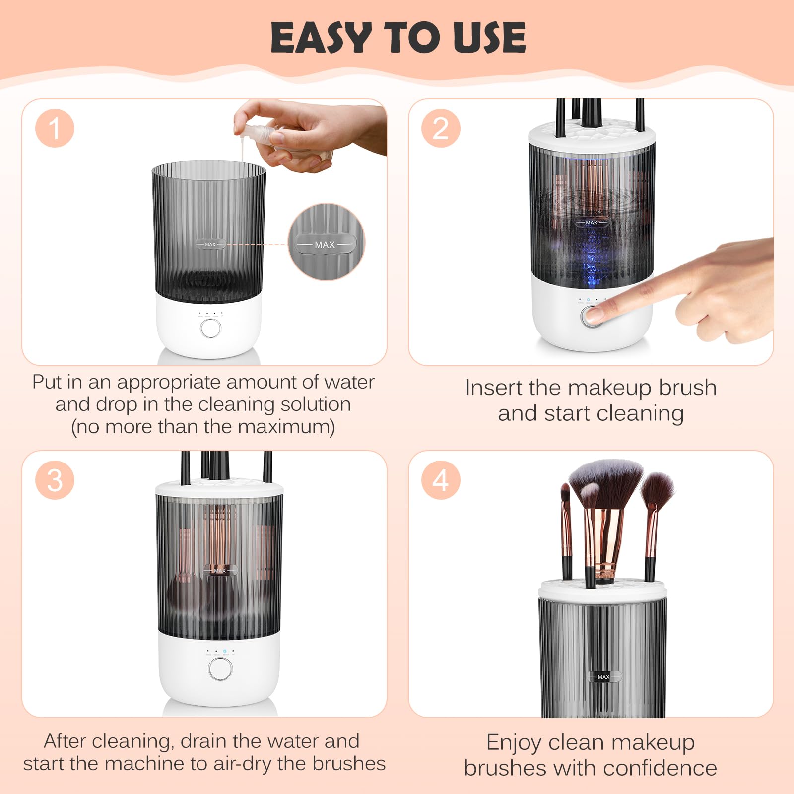 Suteng uso multipropósito para brochas y esponjas de belleza.