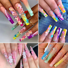 Perlas planas blancas de SUTOKAKA para decoración elegante de uñas.
