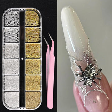 SUTOKAKA caviar doradas 0.6 mm para acabado fino en uñas