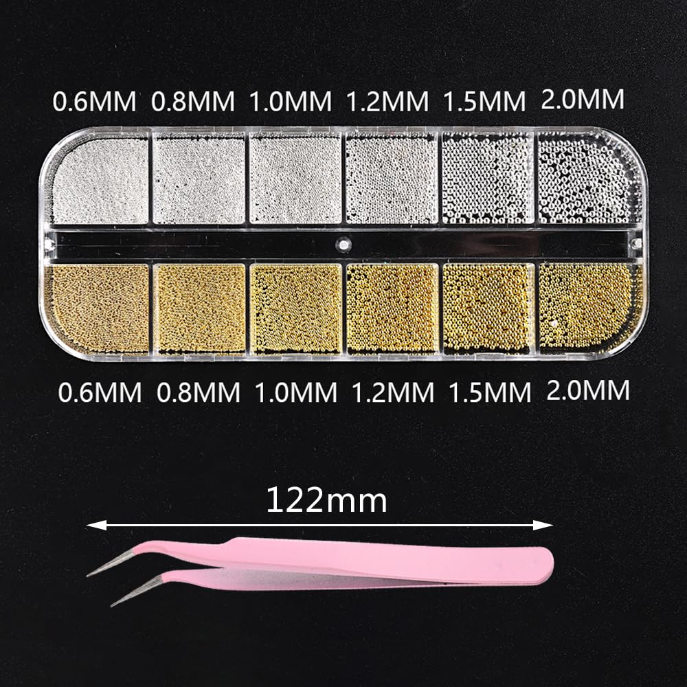 SUTOKAKA caviar plata 1.0 mm para efectos tridimensionales en manicura