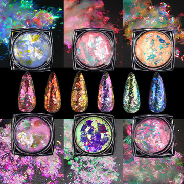 Acabado opal SUTOZMIWE para uñas con efecto opalescente.