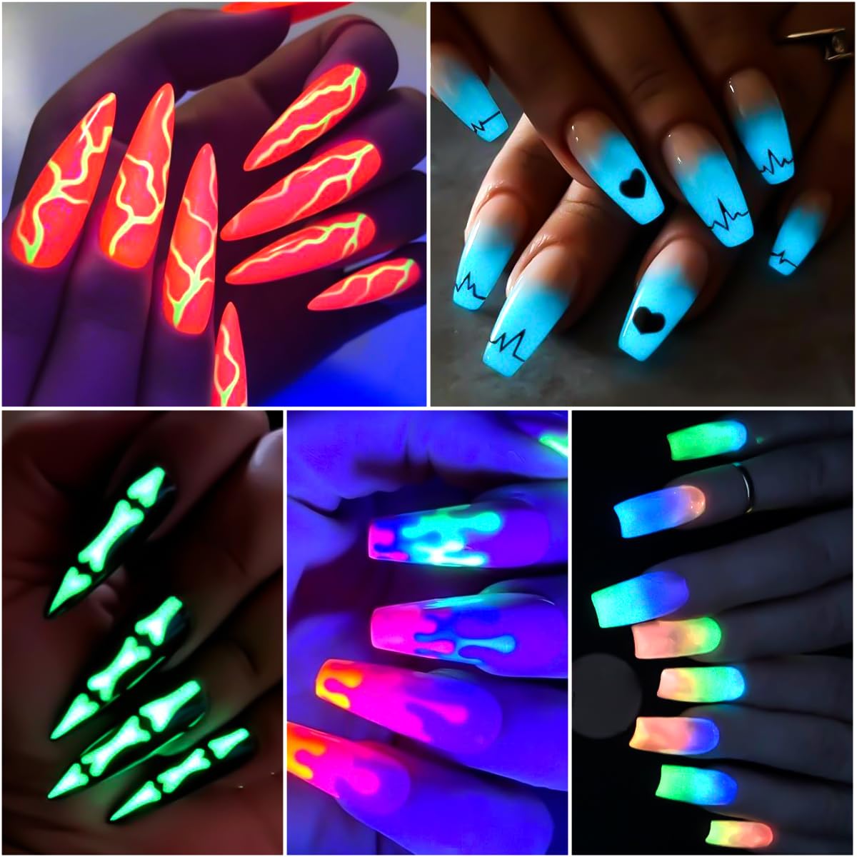 Polvo luminoso naranja de SUTOZMIWE para efectos brillantes en uñas