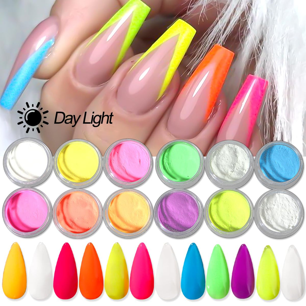 Polvo luminoso verde de SUTOZMIWE ideal para uñas brillantes en fiestas