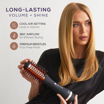 Resultado final: brillo intenso y cabello más liso con Sutra IR 2-pulgadas