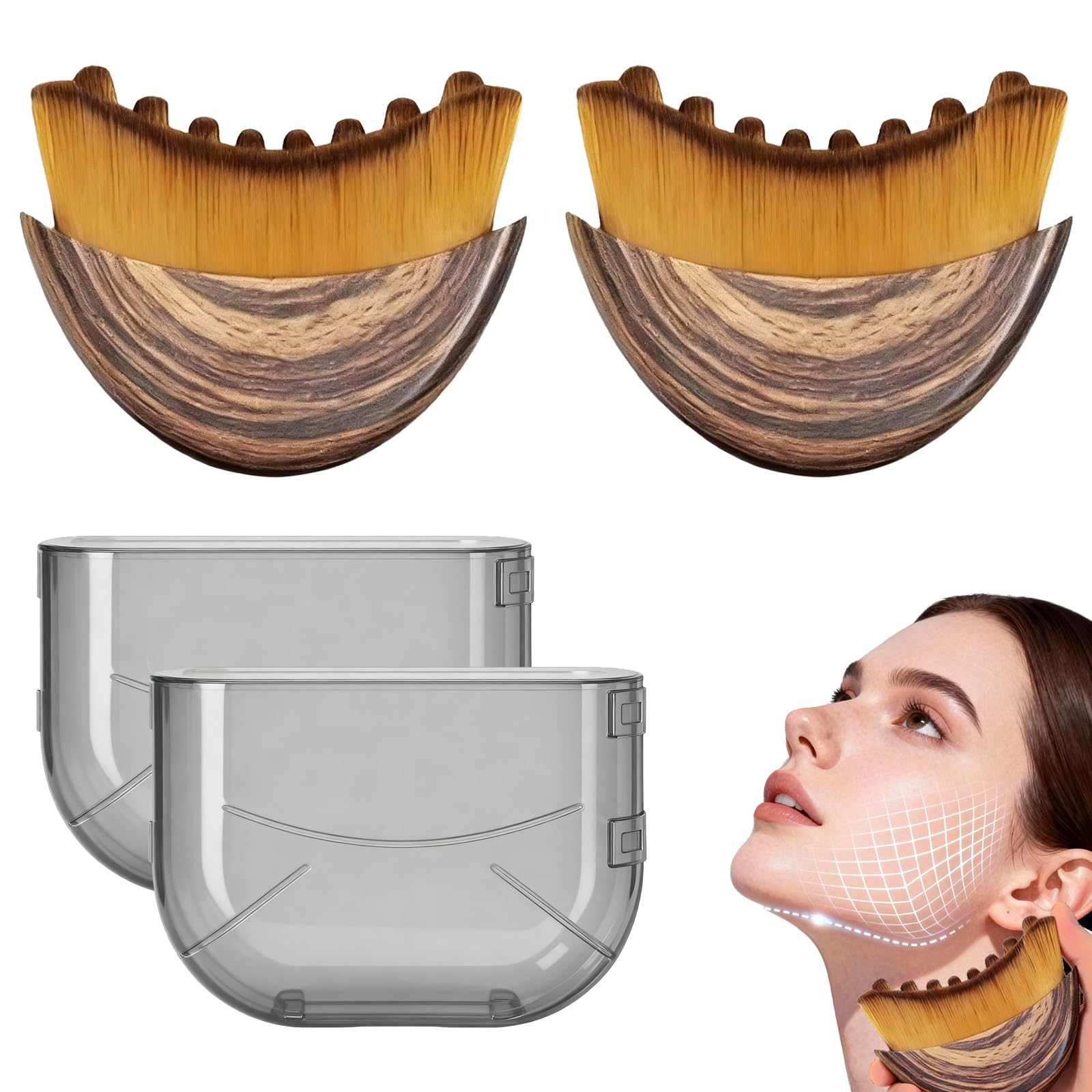 Cepillo linfatico Sutrtcosg contorno facial para definir mandibula y pomulos.