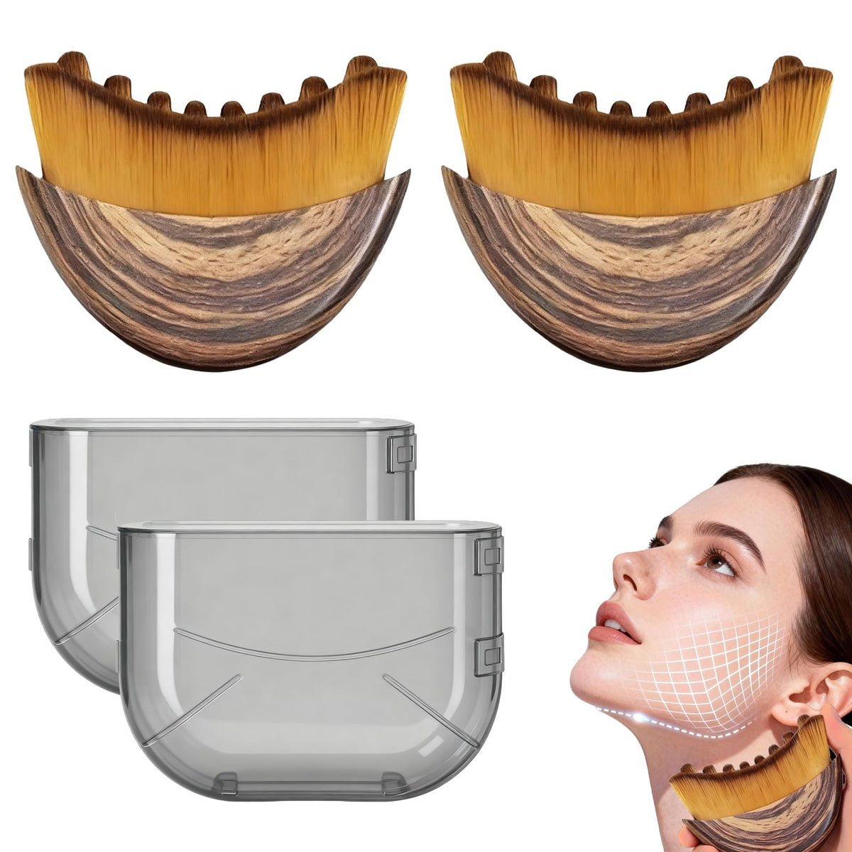 Cepillo linfatico Sutrtcosg contorno facial para definir mandibula y pomulos.
