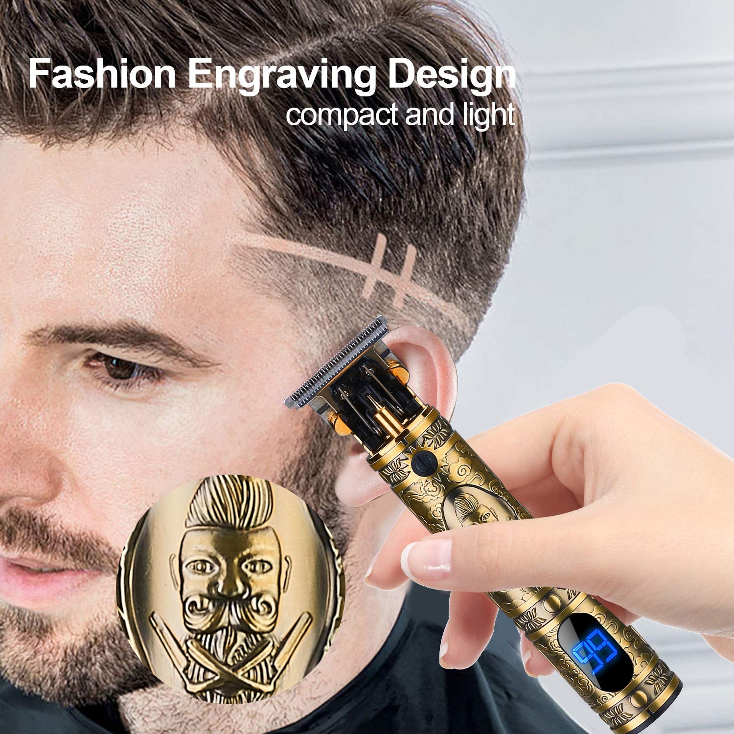 Uso en casa para cortes de pelo y barba con precisión.