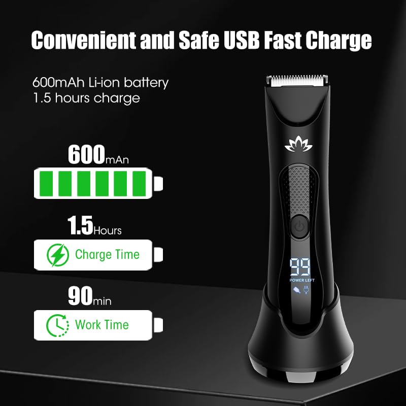 Suttik Manscape, carga USB-C, ofrece carga rápida para sesiones sin interrupciones.