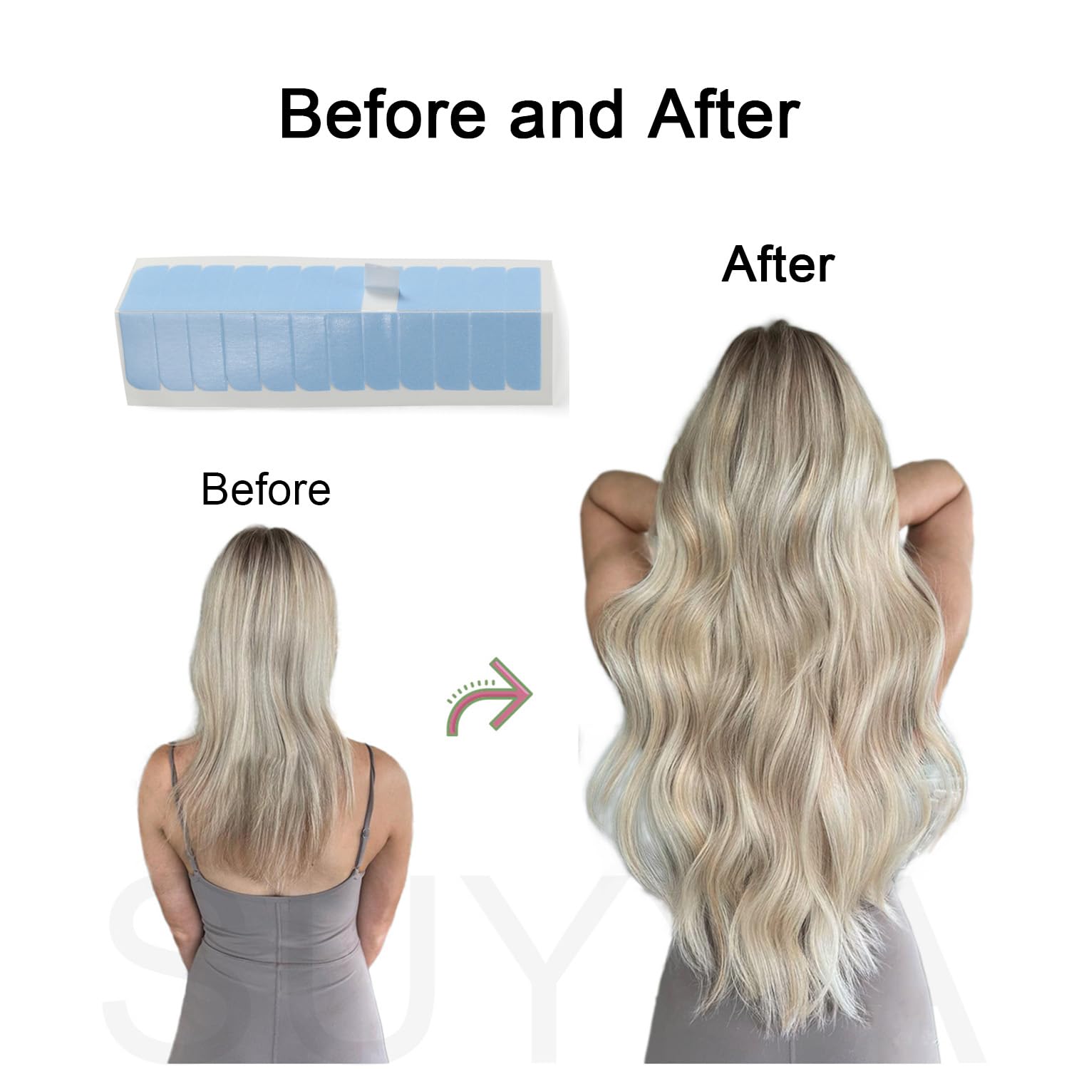 Conjunto de 60 tapas SUYYA en azul para repuestos de extensiones.