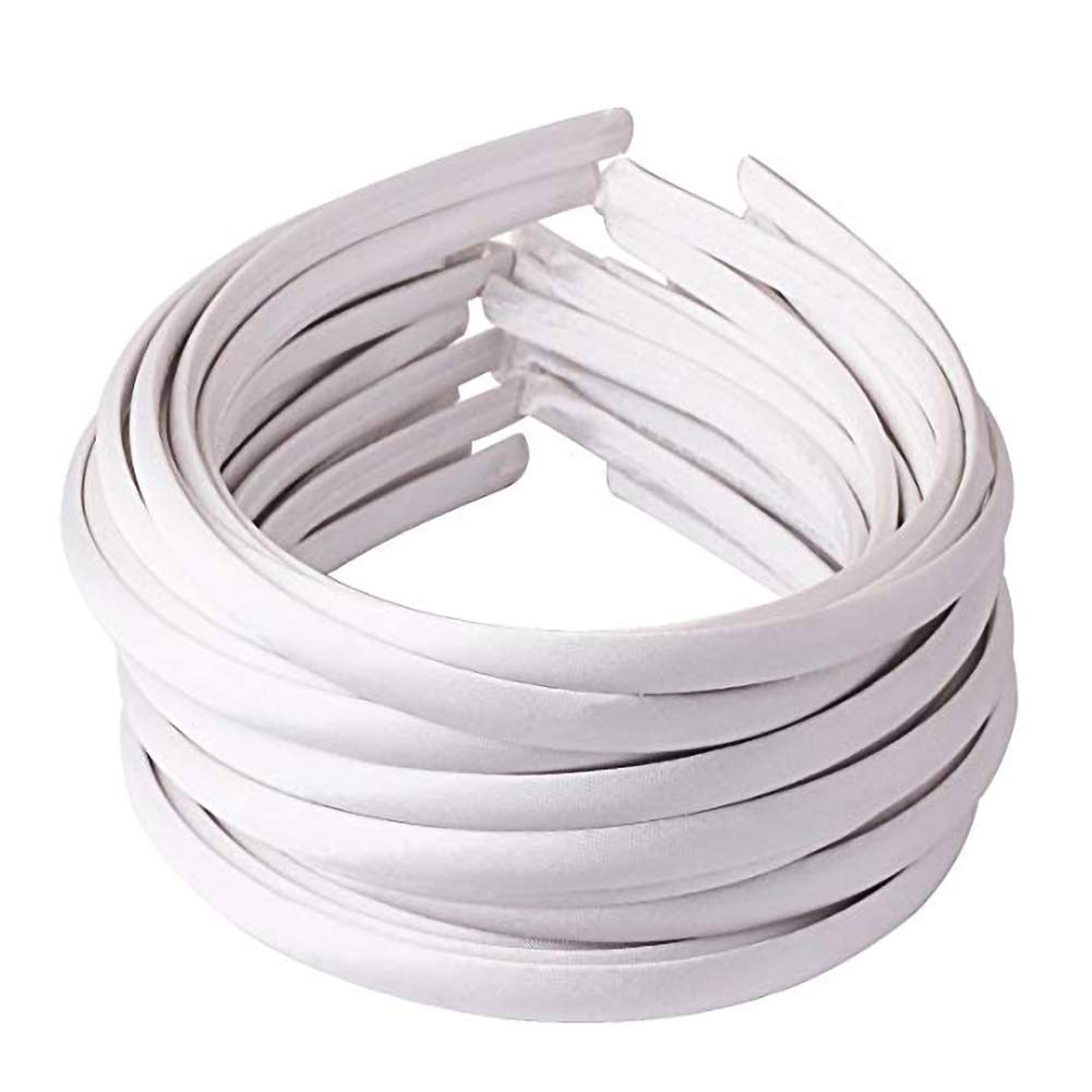 Diadema plana blanca de Suyegirl 1 cm ideal para sujetar el cabello.