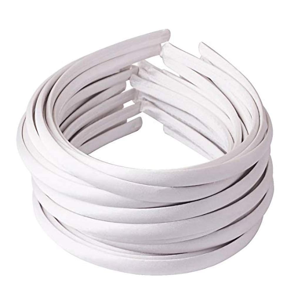 Diadema plana blanca de Suyegirl 1 cm ideal para sujetar el cabello.