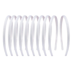 Diadema satinada blanca de Suyegirl 1 cm, suave y cómoda para uso diario.