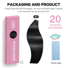 SUYYA cinta azul doble cara para extensiones, instalación fácil