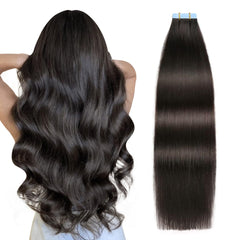 SUYYA Extensiones con cinta de 18 pulgadas color 1B para volumen natural.