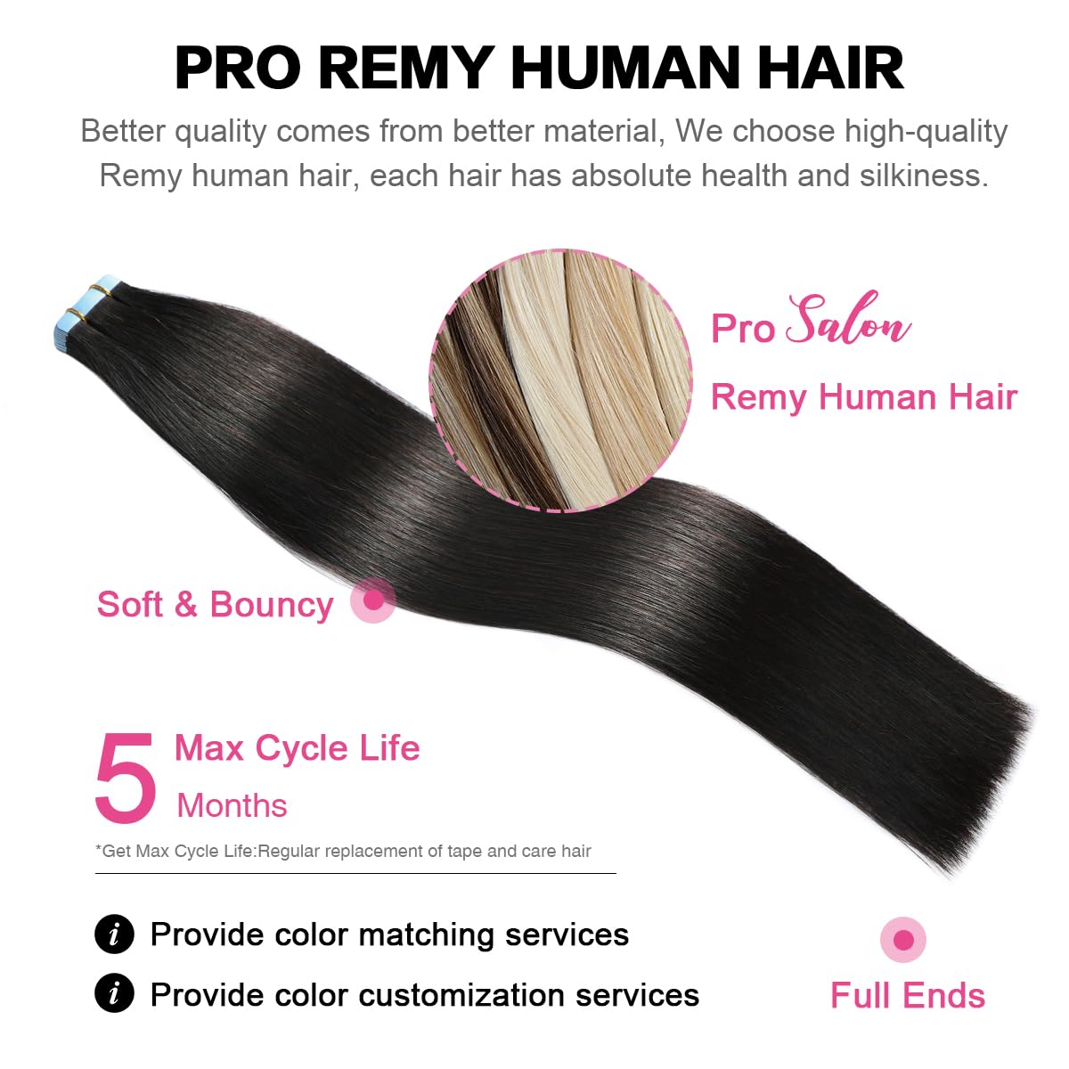 SUYYA Cabello Remy con textura sedosa para peinado fácil.