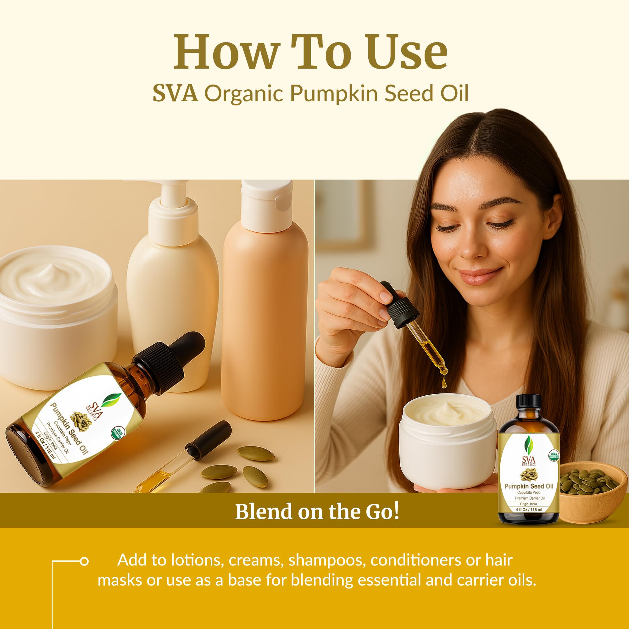 Cuero cabelludo relajado y cuidado con Aceite de Calabaza SVA ORGANICS.