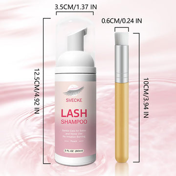 SVECKE Lash Shampoo Kit espuma suave para limpieza rápida de pestañas.