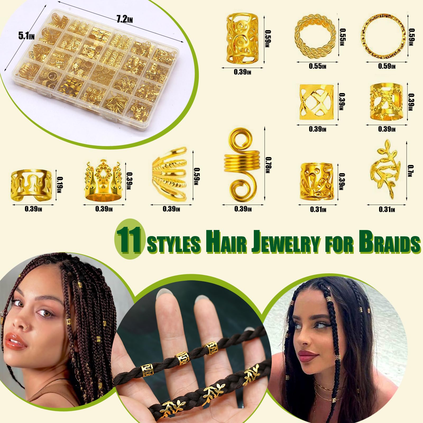 SVNMU clip espiral dorado para trenzas, fijación suave y rápida.