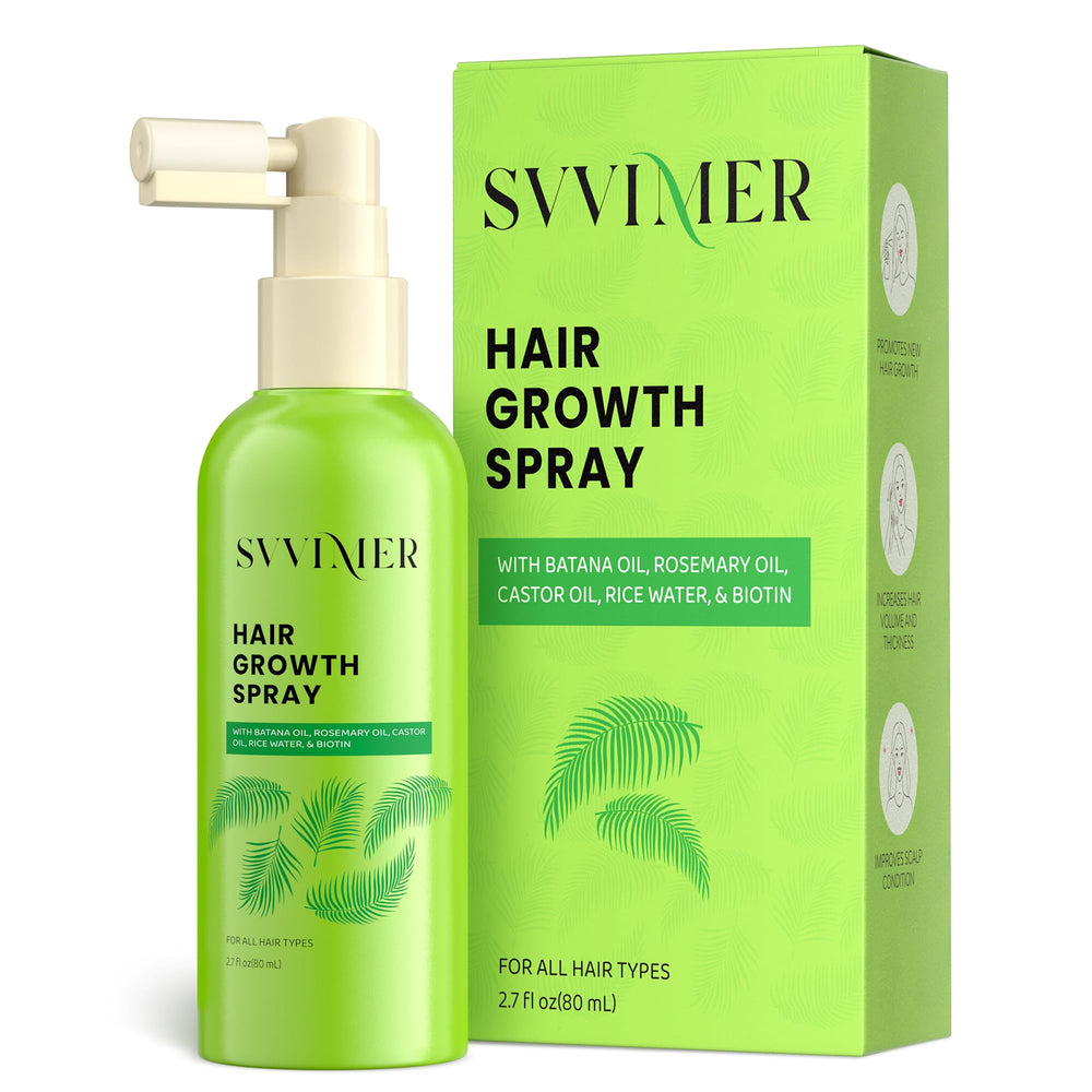 Svvimer Hair Growth Serum Bottle on a clean counter for easy application
