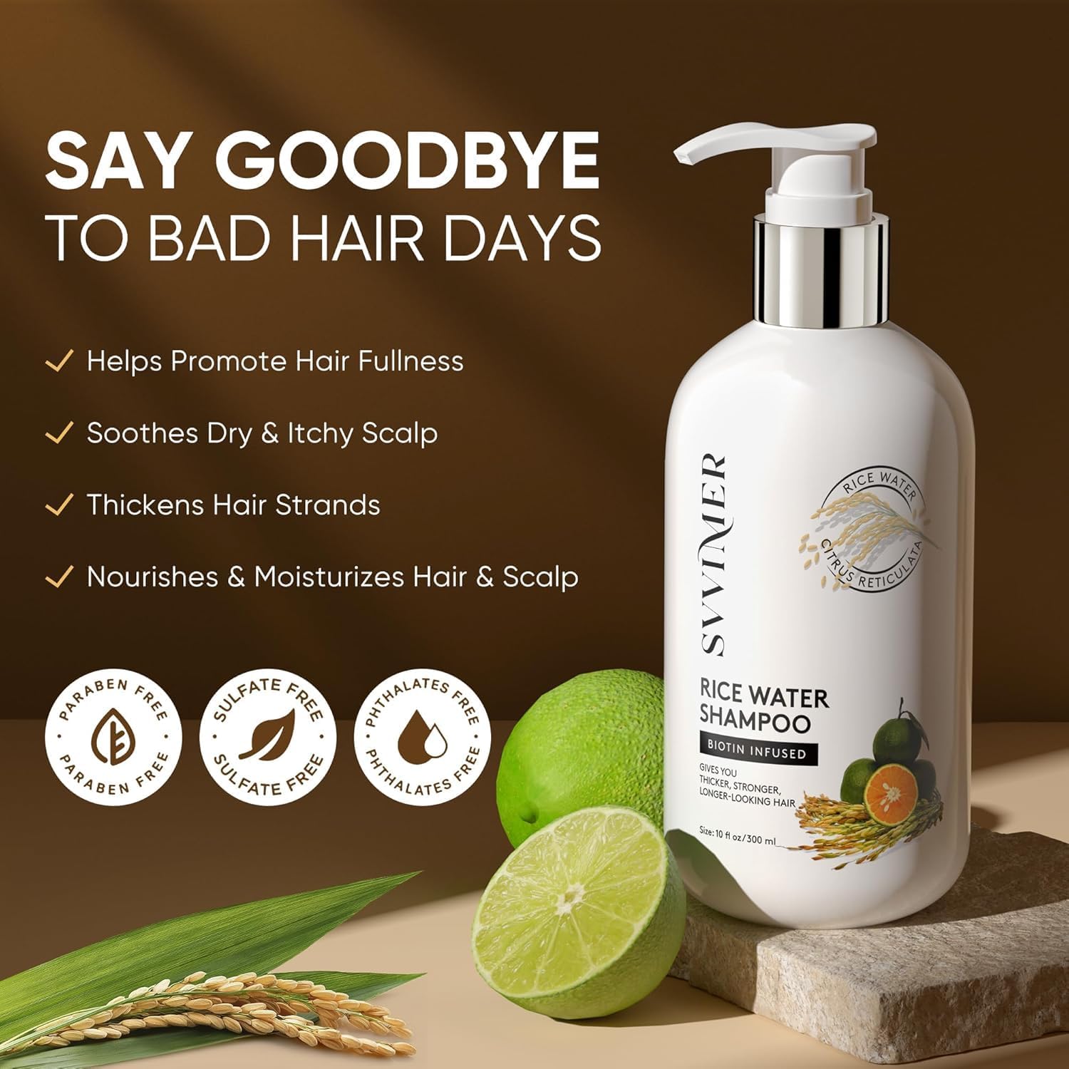 Svvimer Rice Water Shampoo lather refreshing and gentle on hair.