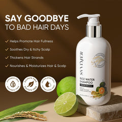 Svvimer Rice Water Shampoo lather refreshing and gentle on hair.