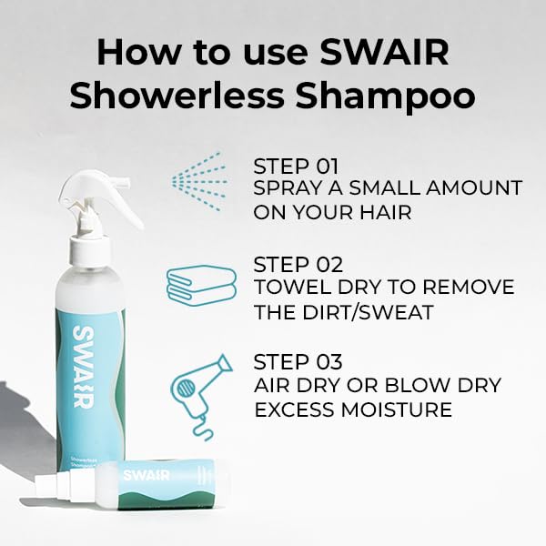 SWAIR Showerless Shampoo secado al aire para un look natural