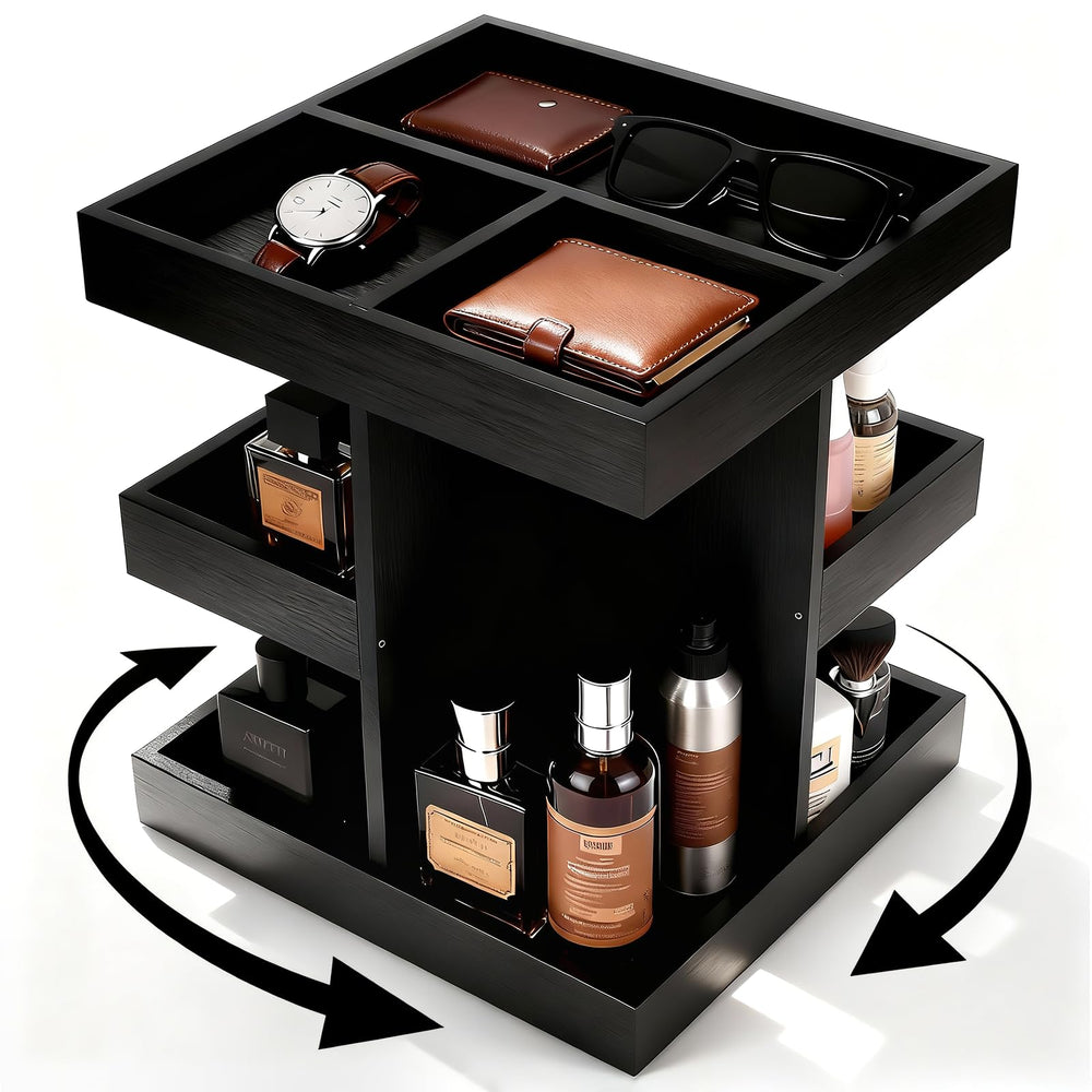 SwartLife organisateur parfums rotatif à 3 niveaux pour un accès rapide et élégant.