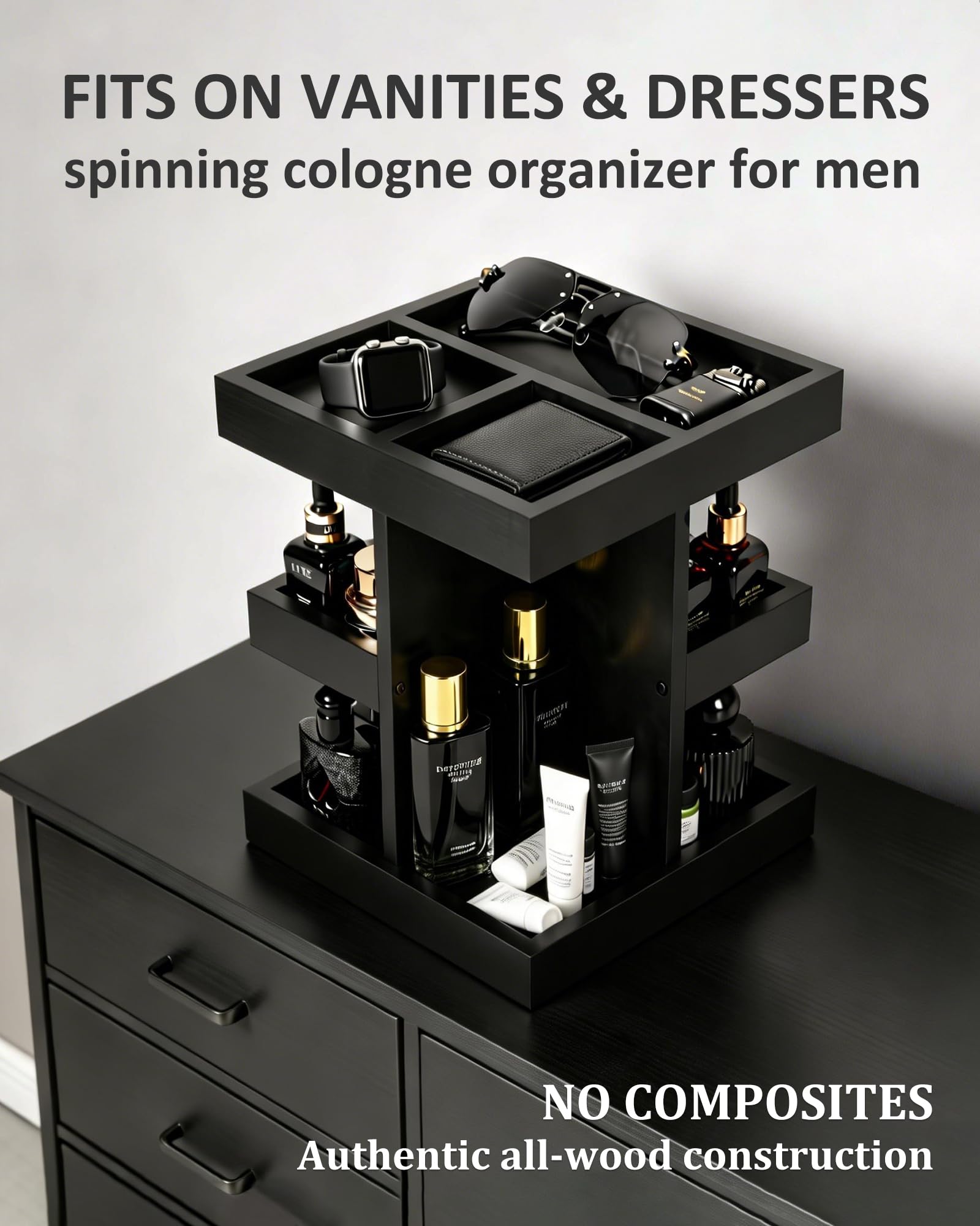 SwartLife rangement bureau parfums rotatif – design discret et fonctionnel.