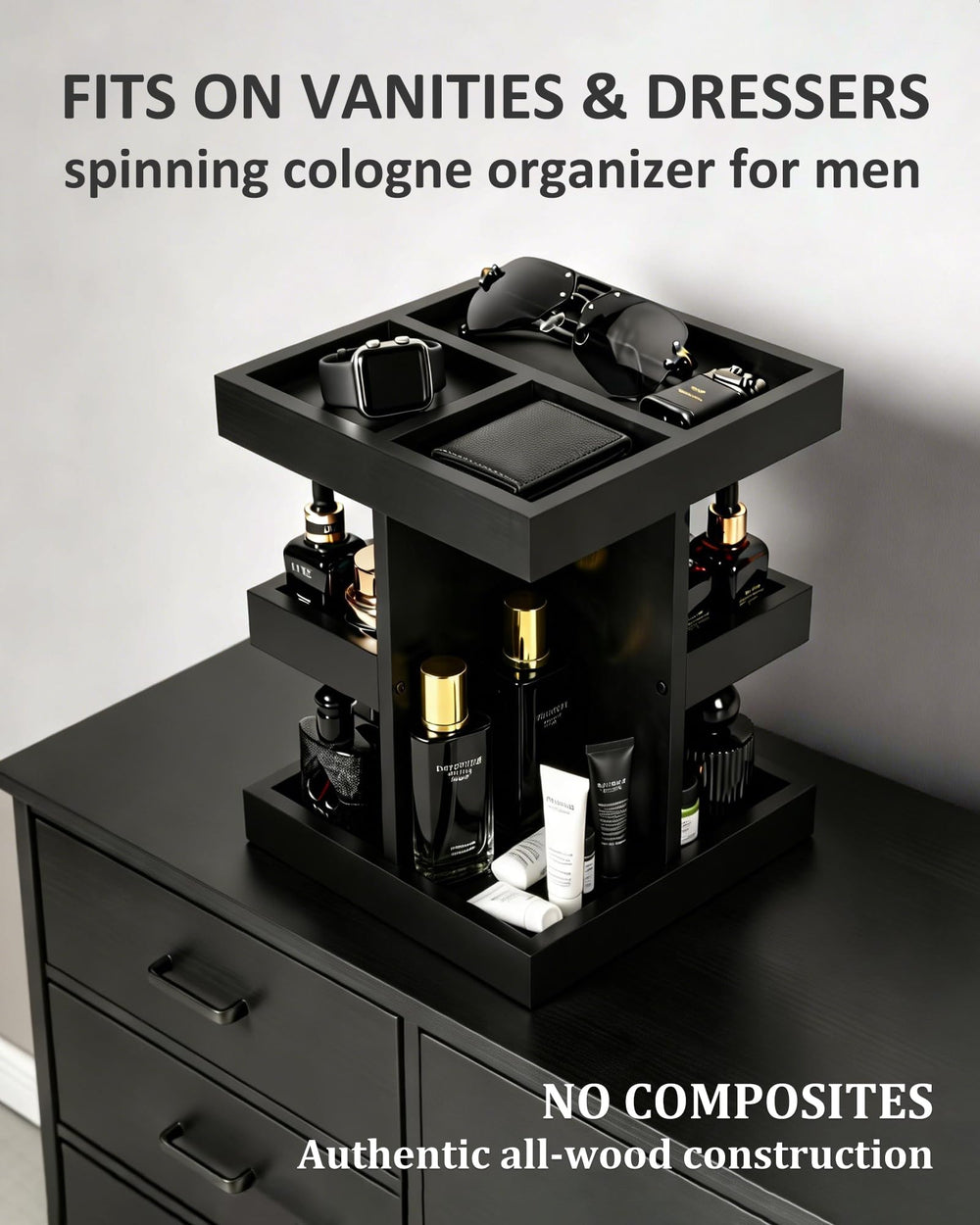 SwartLife rangement bureau parfums rotatif – design discret et fonctionnel.