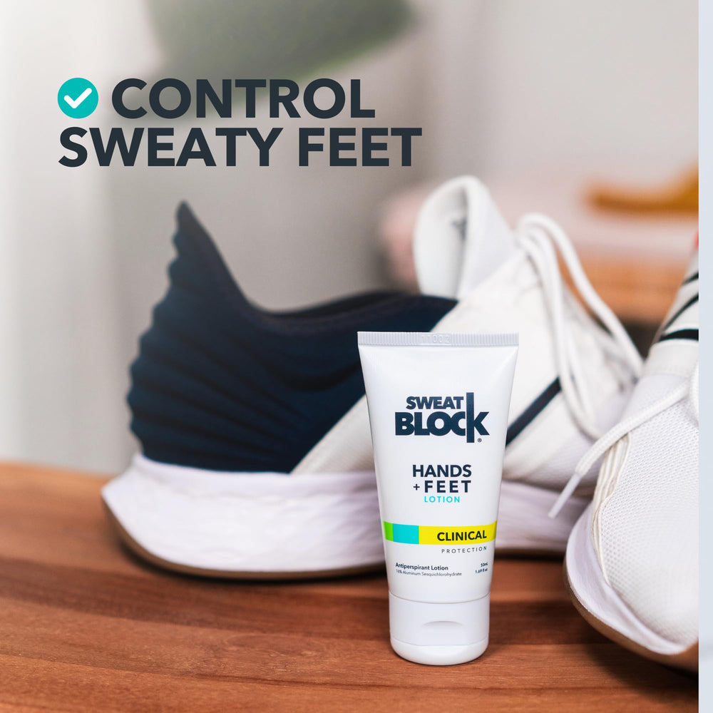 SweatBlock aplicación rápida, uso sencillo que deja la piel seca al instante.
