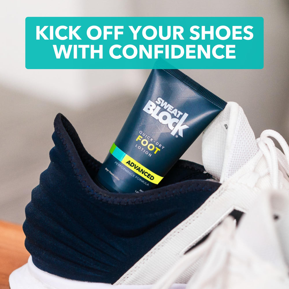 SweatBlock Pies, desodorización duradera: mantiene los pies frescos todo el día.