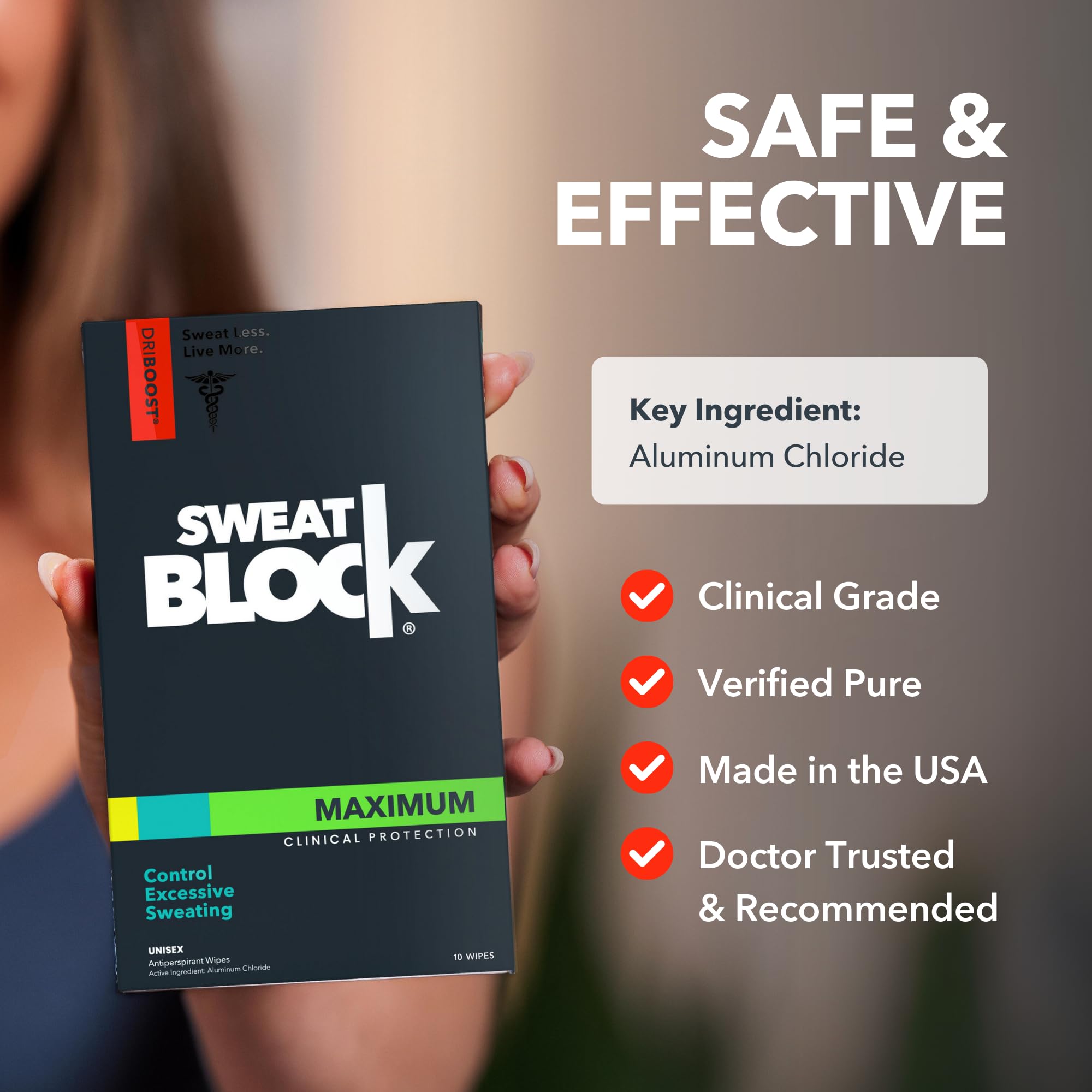 Protection durable SweatBlock adaptée aux journées bien remplies.