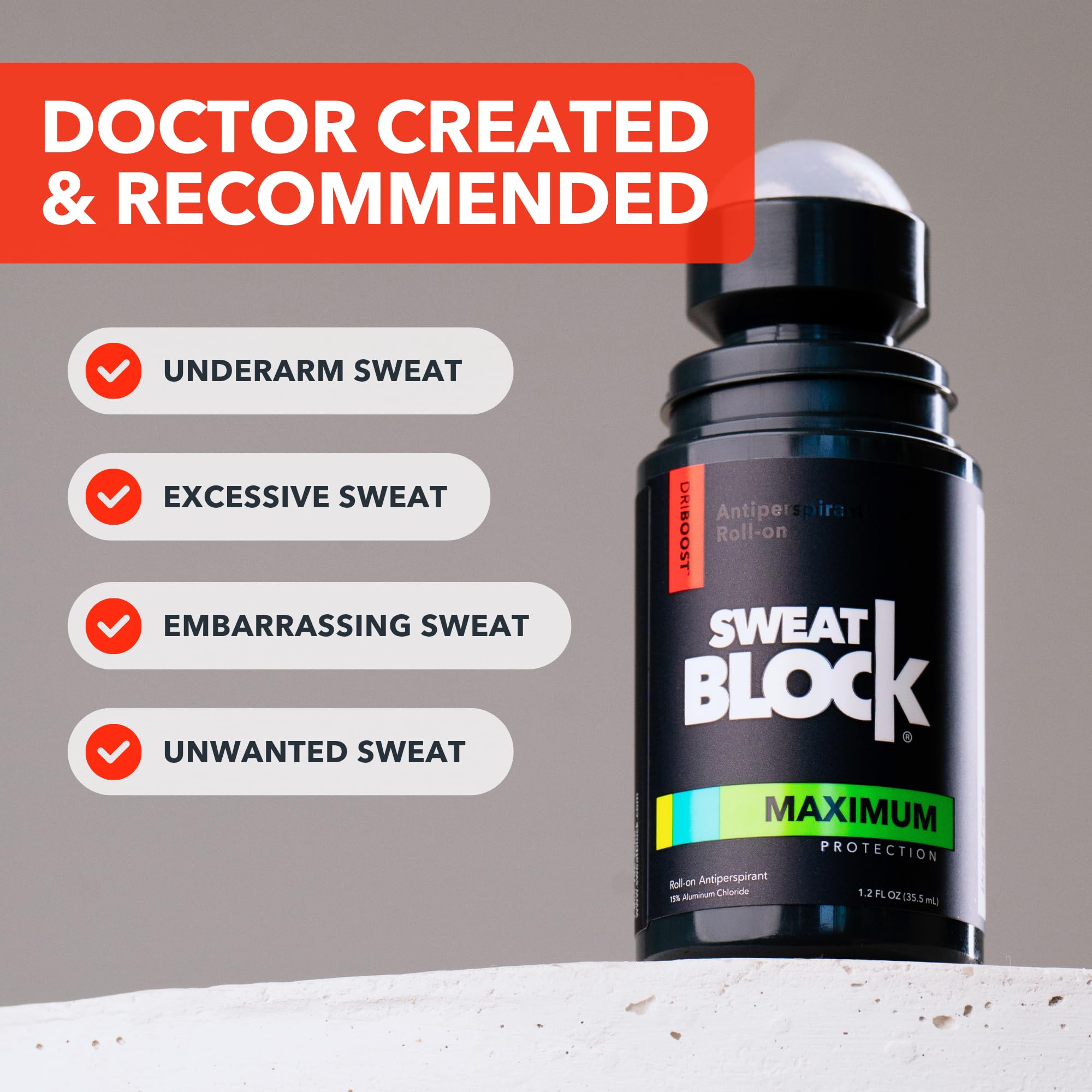 SweatBlock: aplicación nocturna para protección duradera.