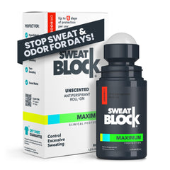 SweatBlock rodillo nocturno en aplicación para protección de varios días.